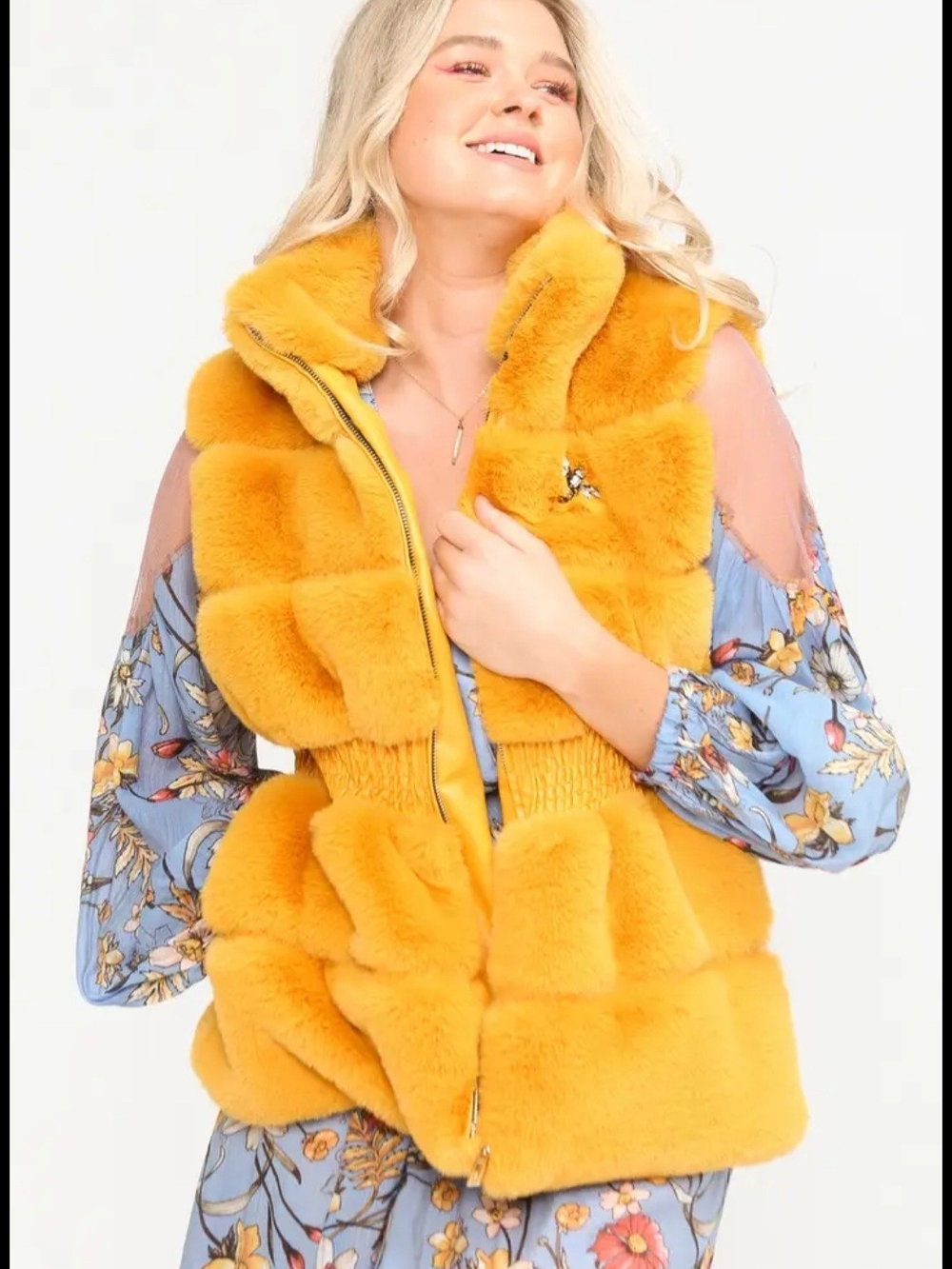 Winter Spice Fur Vest PTP 23IN